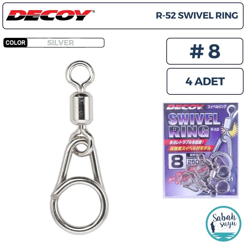 Decoy R-52 Swivel Ring Fırdöndülü Klips Silver #8 (250lb) (4 Adet)