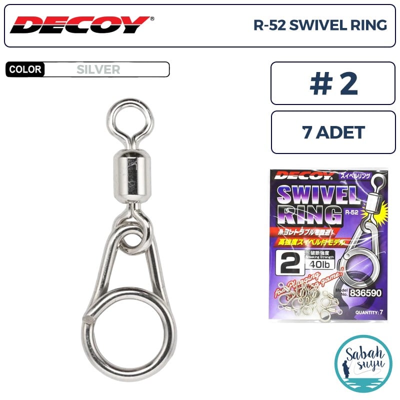 Decoy R-52 Swivel Ring Fırdöndülü Klips Silver #2 (40lb) (7 Adet)