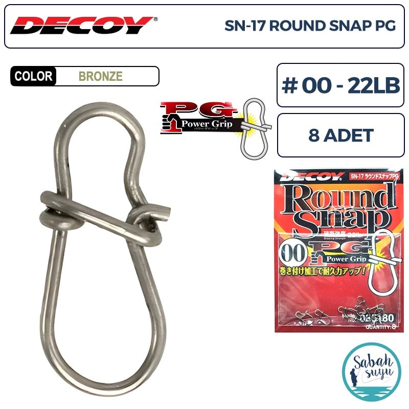 Decoy SN-17 Round Snap PG Klips #00 22lb Bronze (8 Adet)