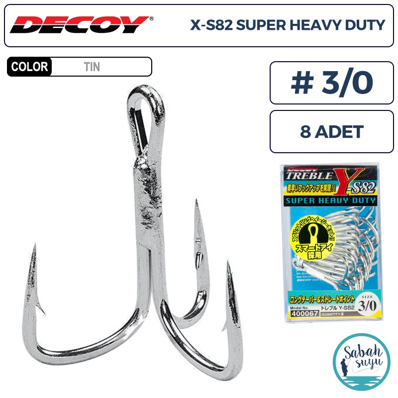 Decoy Y-S82 Super Heavy Duty Treble Üçlü İğne TIN #3/0 (8 Adet)