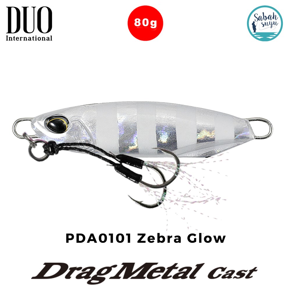 Duo Drag Metal Cast Jig 80gr. PDA0101 Zebra Glow