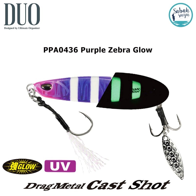 Duo Drag Metal Cast Shot Jig Tachi 40gr PPA0436 Purple Zebra Glow