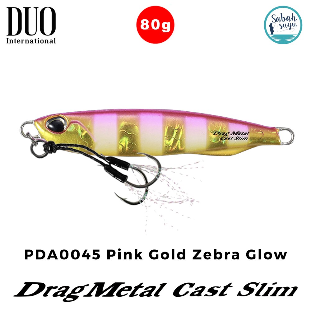 Duo Drag Metal Cast Slim Jig 80gr. PDA0045 Pink Gold Zebra Glow