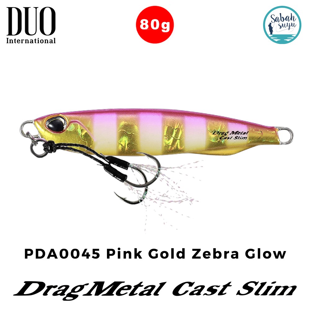 Duo Drag Metal Cast Slim Jig 80gr. PDA0045 Pink Gold Zebra Glow