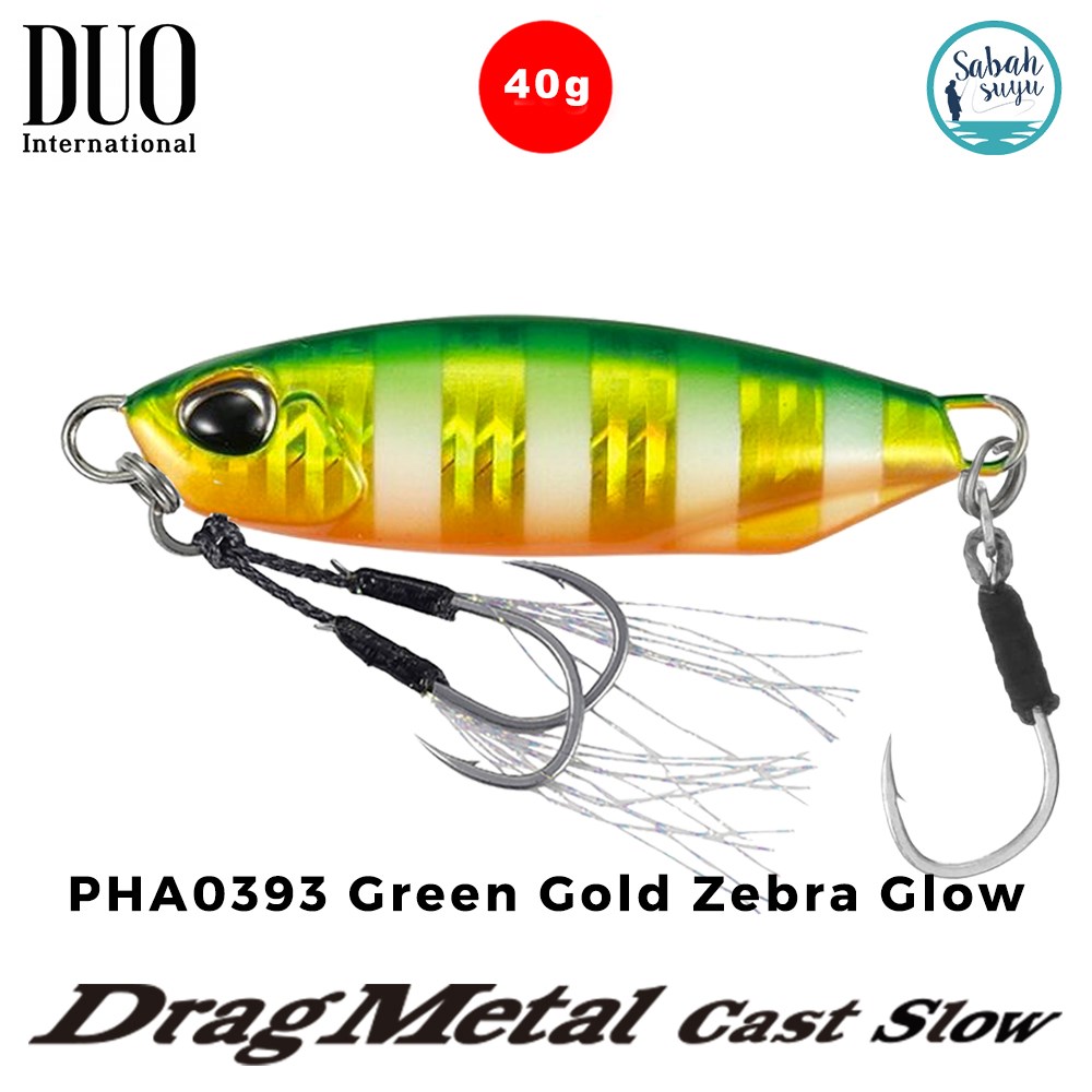 Duo Drag Metal Cast Slow Jig 40gr. PHA0393 Green Gold Zebra Glow