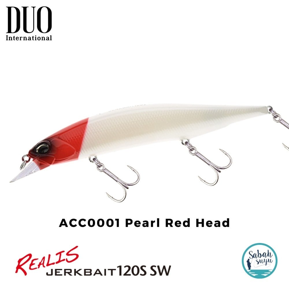 Duo Realis Jerkbait 120S SW ACC0001 Pearl Red Head