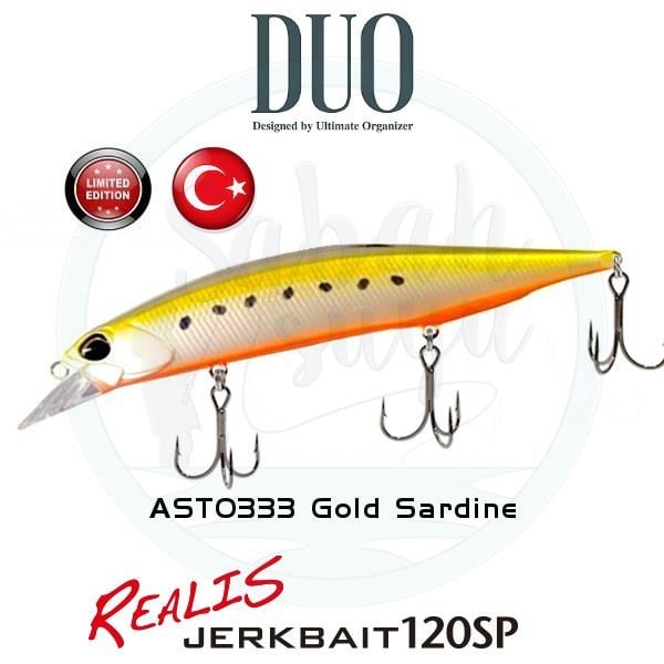Duo Realis Jerkbait 120SP AST0333 Gold Sardine