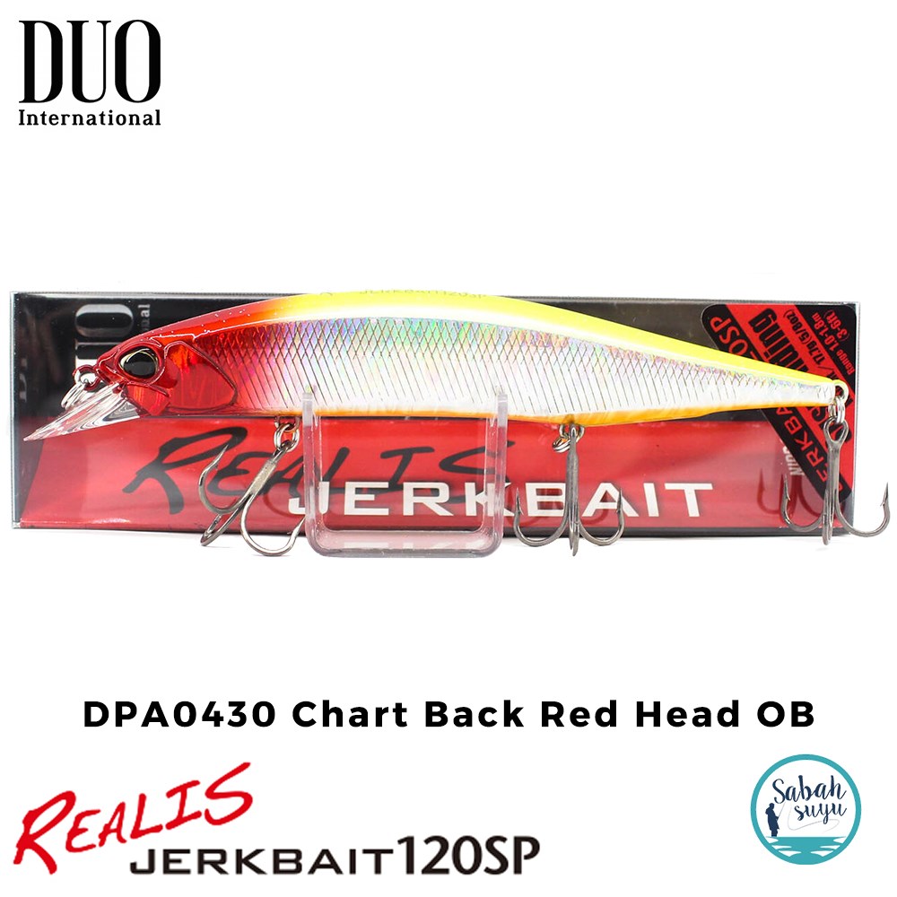 Duo Realis Jerkbait 120SP DPA0430 Chart Back Red Head OB
