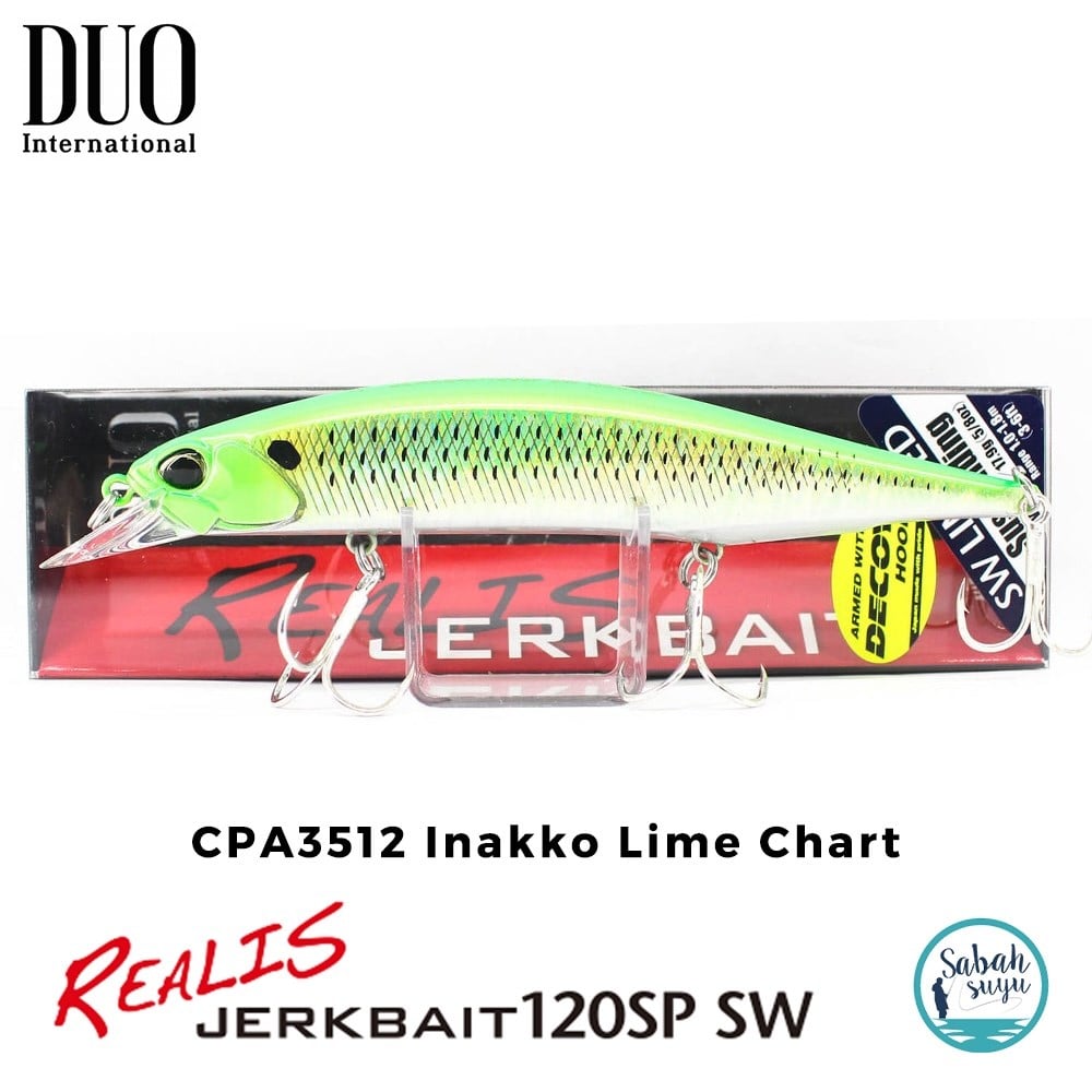 Duo Realis Jerkbait 120SP SW CPA3512 Inakko Lime Chart
