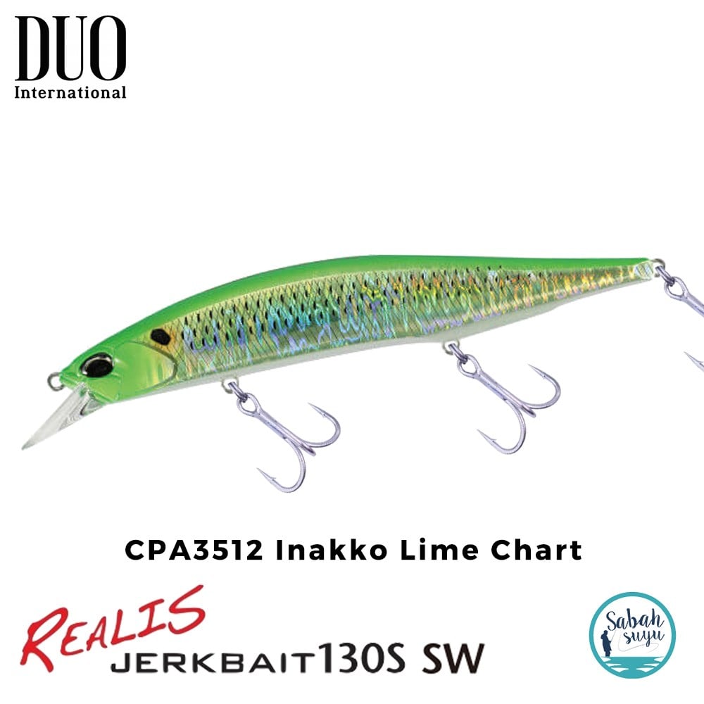 Duo Realis Jerkbait 130S SW CPA3512 Inakko Lime Chart