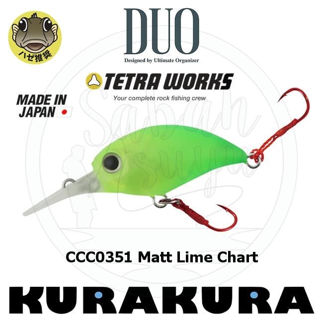 Duo Tetra Works KuraKura CCC0351 Matt Lime Chart