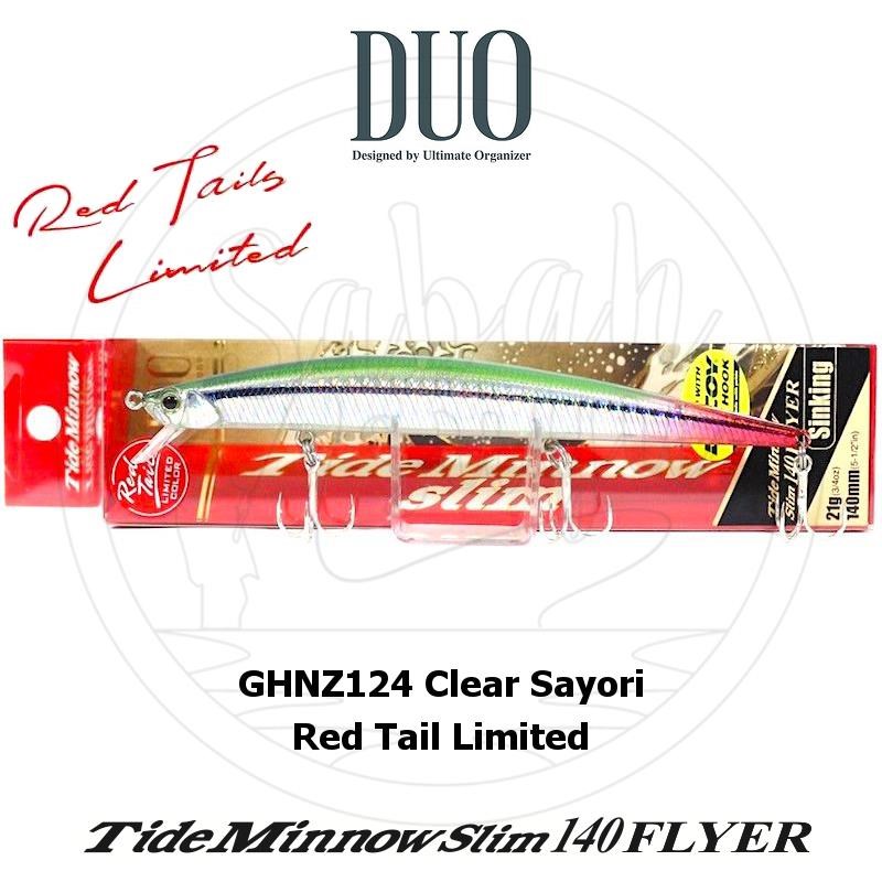 Duo Tide Minnow Slim 140 FLYER GHNZ124 Clear Sayori Red Tail Limited Sahte Balık