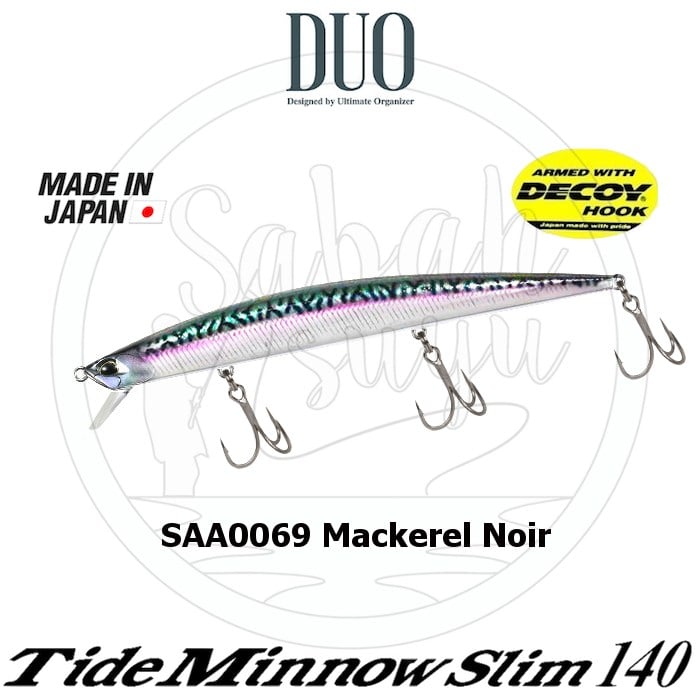 Duo Tide Minnow Slim 140 SAA0069 Mackerel Noir
