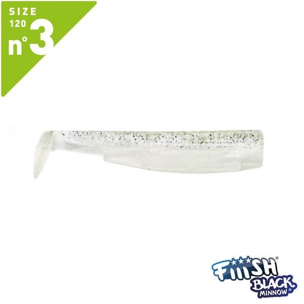 Fiiish Black Minnow BM120/3 BM005 3 X Corps (Gövde) 12cm Blanc Paillete