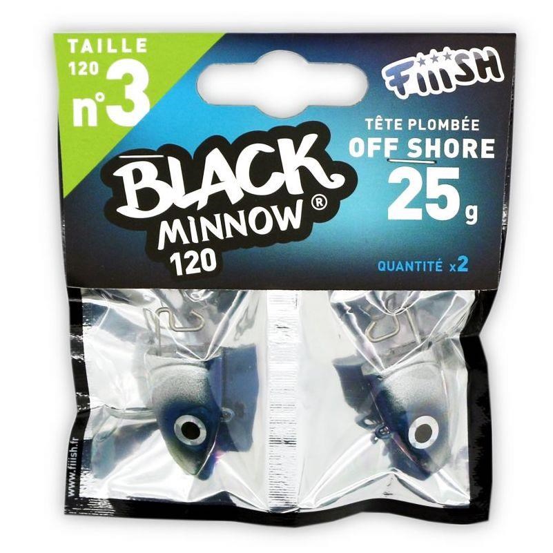 Fiiish Black Minnow BM120/3 BM043 Jig Head Offshore 25gr Bleu