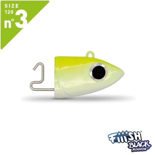 Fiiish Black Minnow BM120/3 BM195 Jig Head Offshore 25gr Fluo Yellow