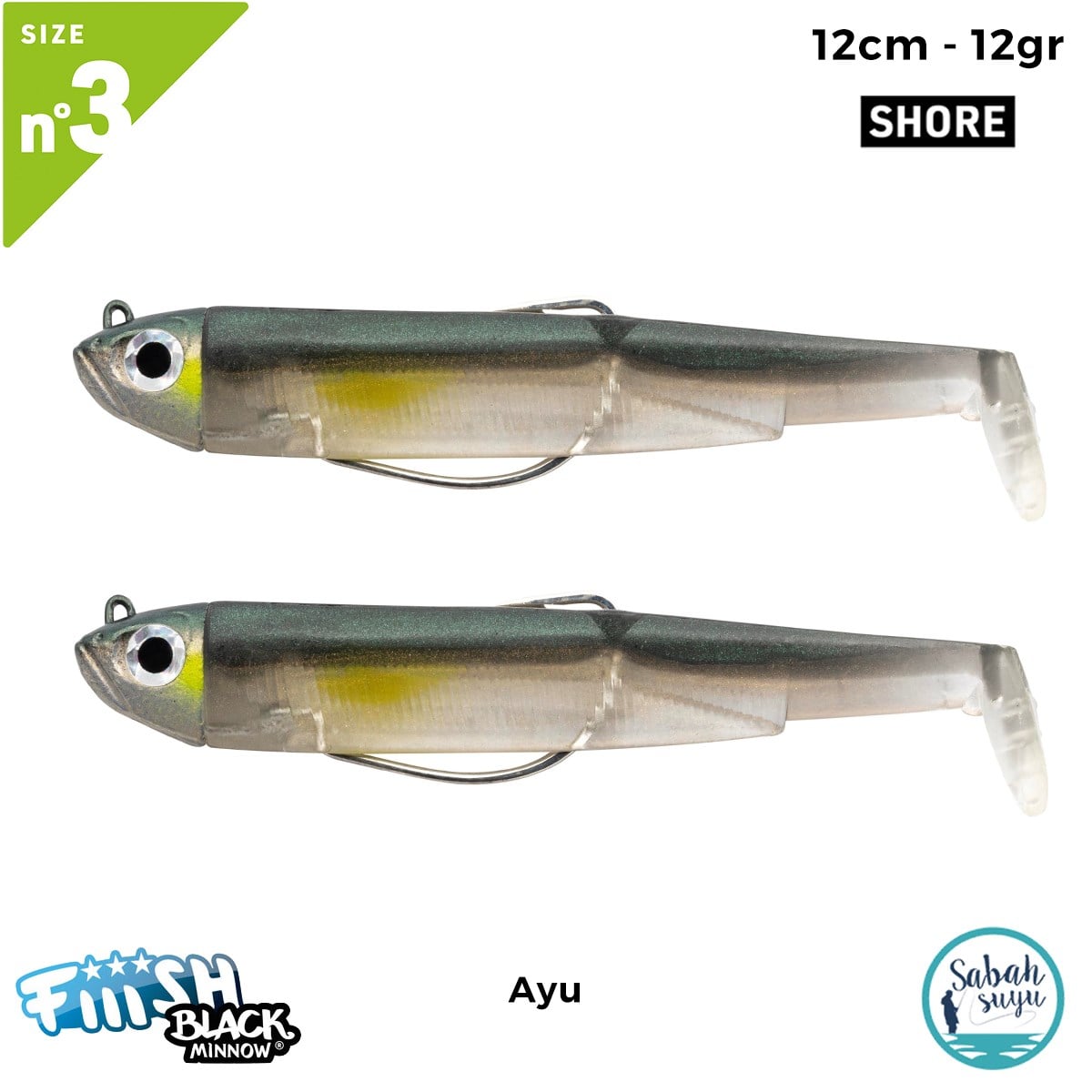 Fiiish Black Minnow BM120/3 BM3173 Double Combo Shore 12cm 12gr Ayu