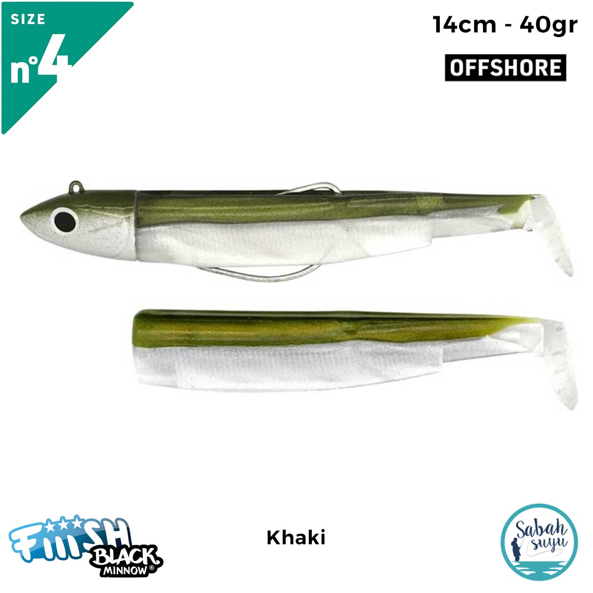 Fiiish Black Minnow BM140/4 BM199 Combo Offshore 14cm 40gr Khaki