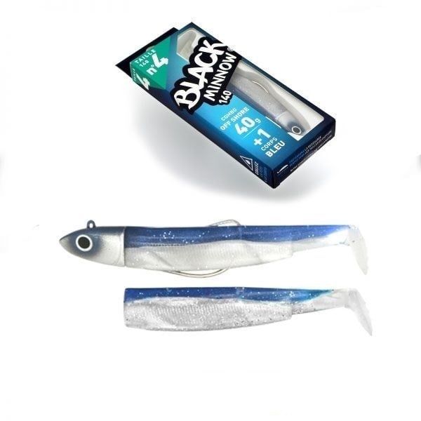 Fiiish Black Minnow BM140/4 BM200 Combo Offshore 14cm 40gr Bleu
