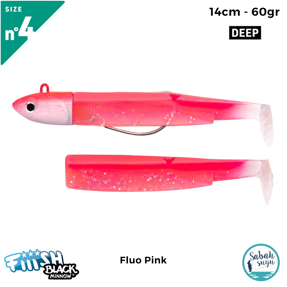 Fiiish Black Minnow BM140/4 BM3120 Combo Deep 14cm 60gr Fluo Pink