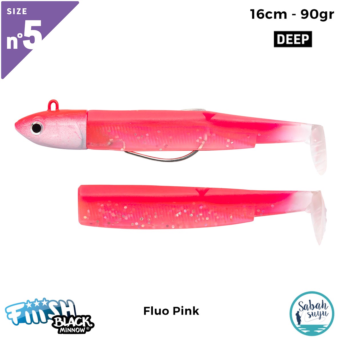 Fiiish Black Minnow BM160/5 BM1427 Combo Deep 16cm 90gr Fluo Pink