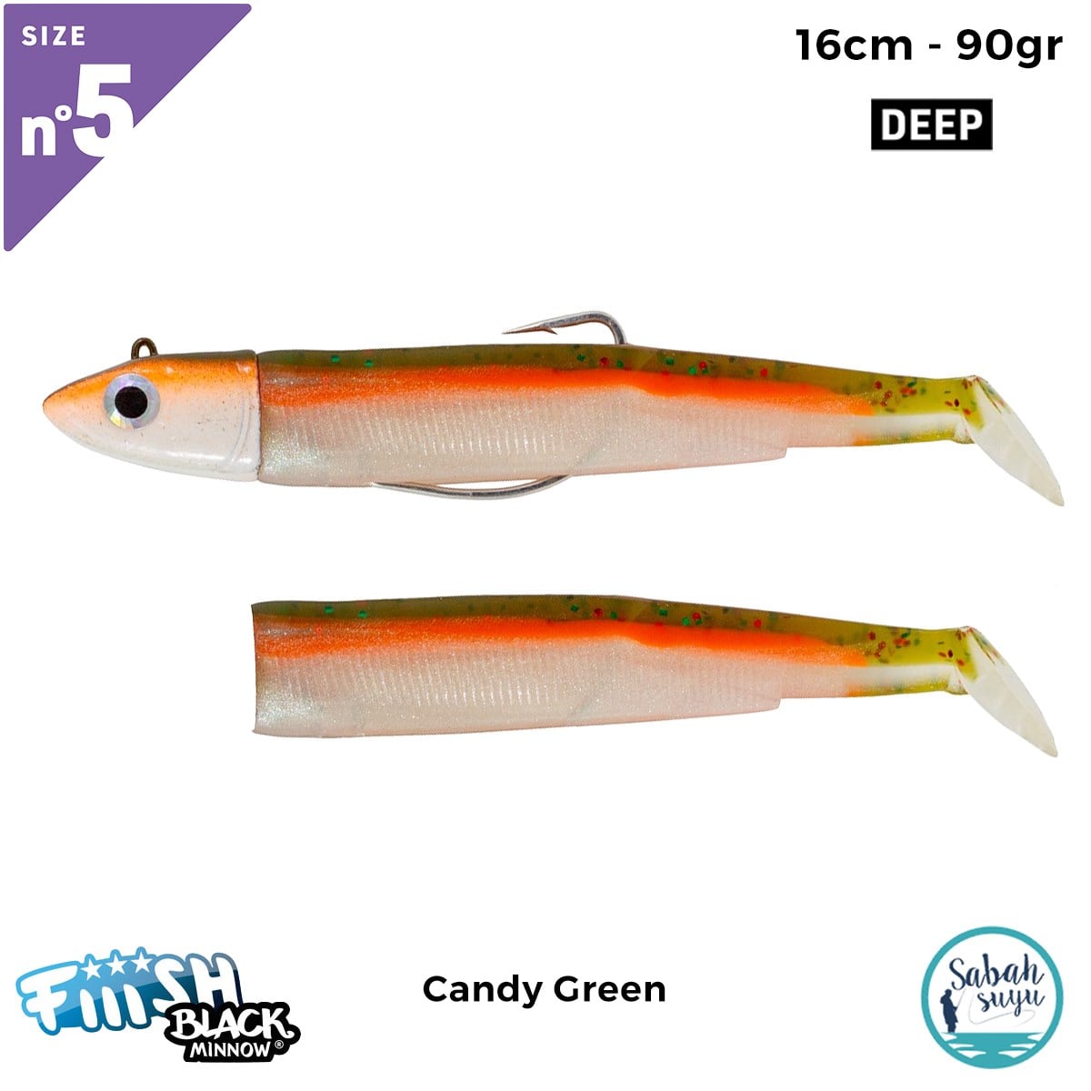 Fiiish Black Minnow BM160/5 BM793 Combo Deep 16cm 90gr Candy Green