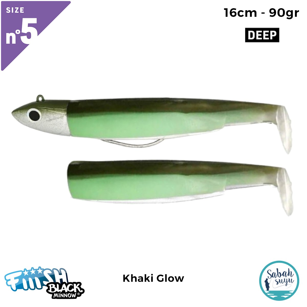 Fiiish Black Minnow BM160/5 BM894 Combo Deep 16cm 90gr Khaki Glow