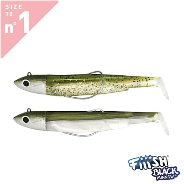 Fiiish Black Minnow BM70/1 BM759 Double Combo Offshore 7cm 6gr Khaki Paillete Khaki