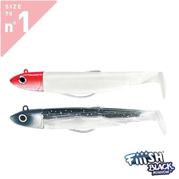 Fiiish Black Minnow BM70/1 BM765 Double Combo Offshore 7cm 6gr Bleu Paillete Blanc