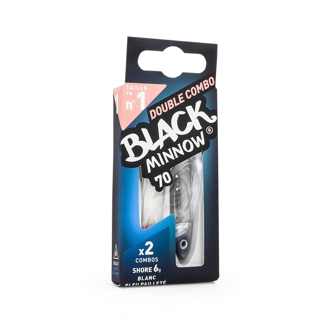 Fiiish Black Minnow BM70/1 BM765 Double Combo Offshore 7cm 6gr Bleu Paillete Blanc