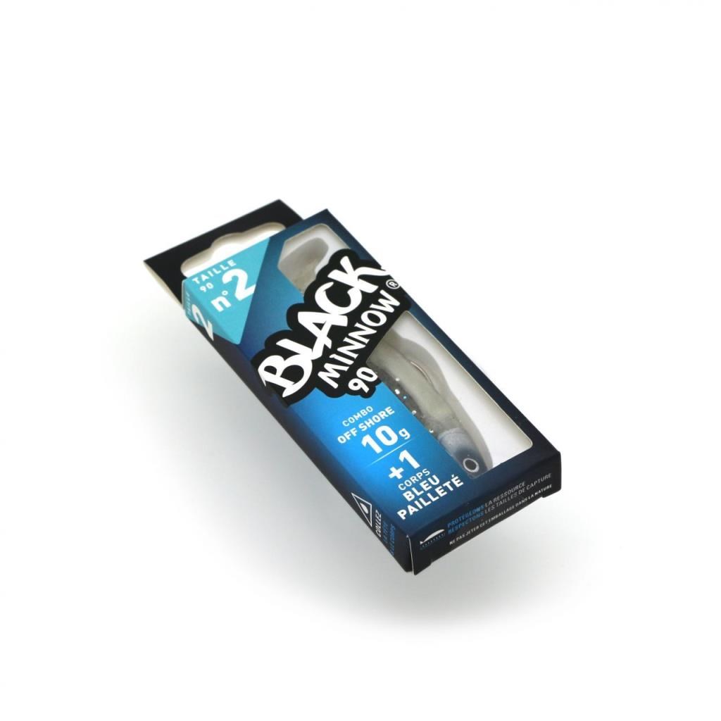 Fiiish Black Minnow BM90/2 BM188 Combo Offshore 9cm 10gr Bleu Paillete