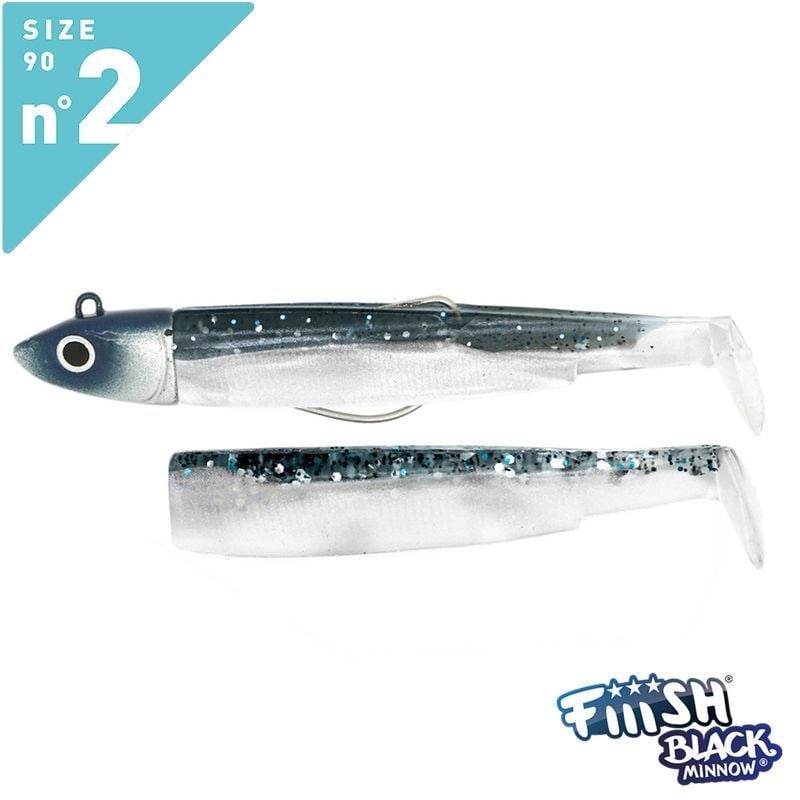 Fiiish Black Minnow BM90/2 BM188 Combo Offshore 9cm 10gr Bleu Paillete