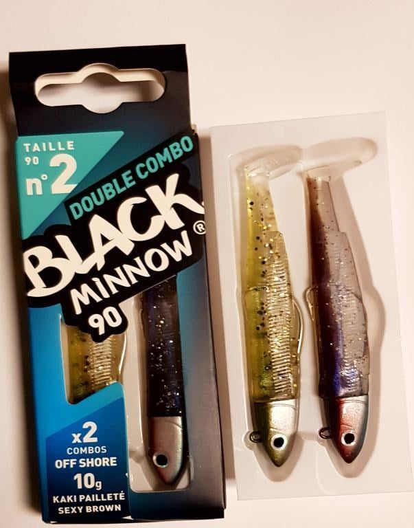 Fiiish Black Minnow BM90/2 BM774 Double Combo Offshore 9cm 10gr Khaki Paillete Sexy Brown