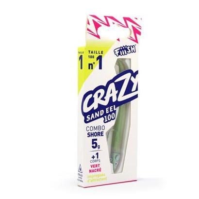 Fiiish Crazy Sand Eel CSE100/1 CSE215 Combo Shore 10cm 5gr Vert