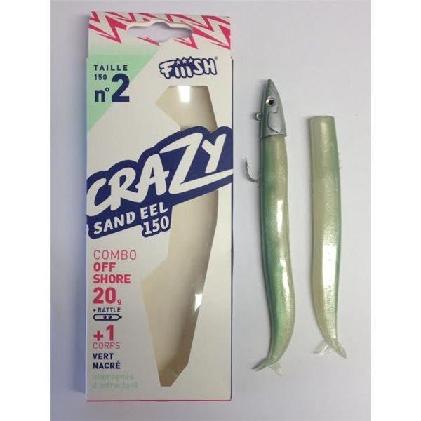 Fiiish Crazy Sand Eel CSE150/2 CSE219 Combo Shore 15cm 20gr Vert Nacre