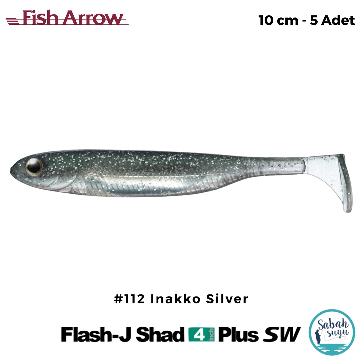 Fish Arrow Flash J Shad Plus SW 10cm (4'') #112 Inakko Silver Silikon Balık (5 Adet)