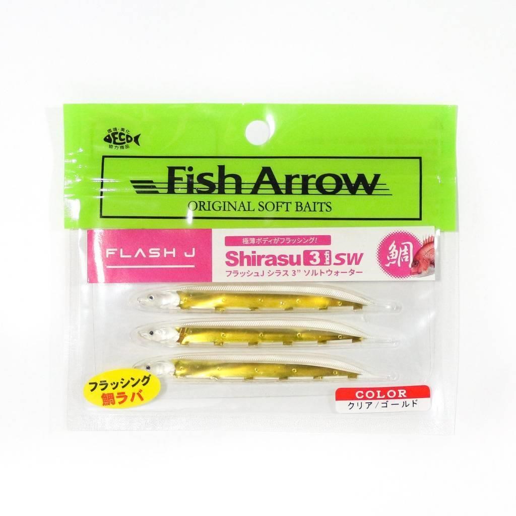 Fish Arrow Flash J Shirasu 7.5cm SW #148 Clear Gold Sahte Balık