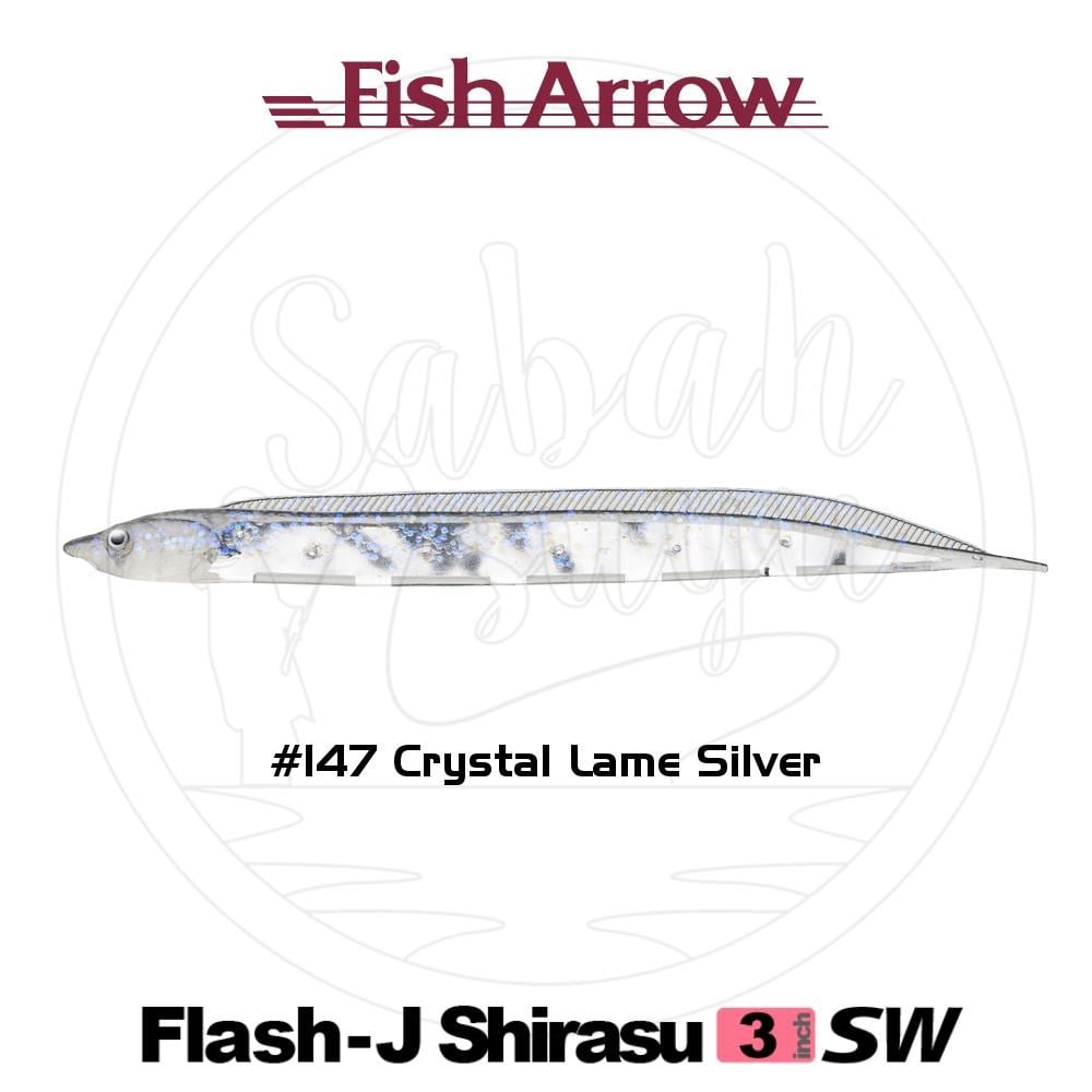 Fish Arrow Flash J Shirasu 7.5cm SW #147 Crystal Lame Silver Sahte Balık