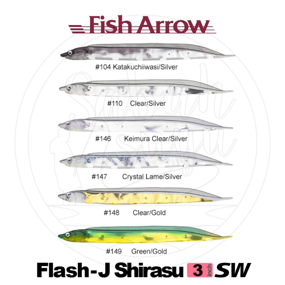 Fish Arrow Flash J Shirasu 7.5cm SW #147 Crystal Lame Silver Sahte Balık