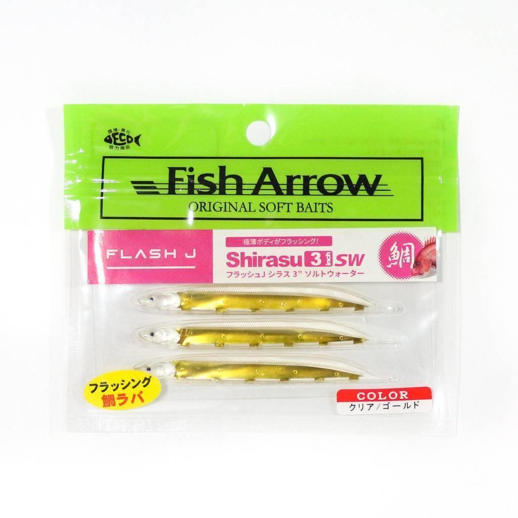 Fish Arrow Flash J Shirasu 7.5cm SW #148 Clear Gold Sahte Balık