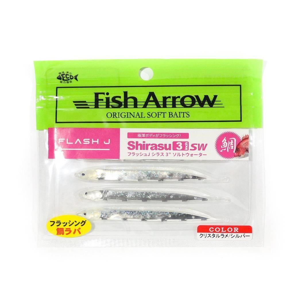 Fish Arrow Flash J Shirasu 7.5cm SW #147 Crystal Lame Silver Sahte Balık