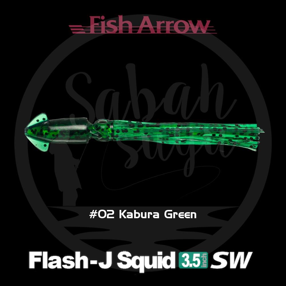 Fish Arrow Flash J Squid 9cm SW #02 Kabura Green Silikon Kalamar (5 Adet)