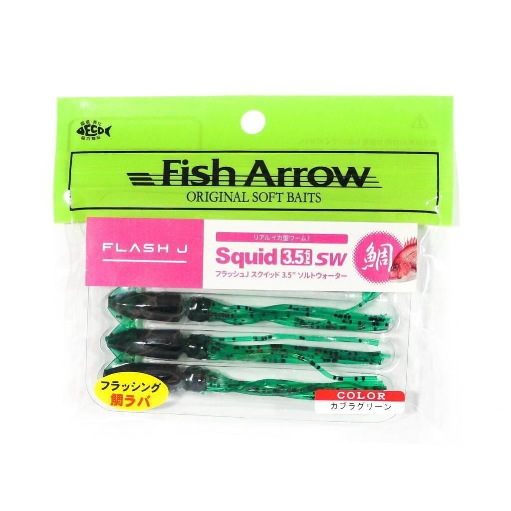 Fish Arrow Flash J Squid 9cm SW #02 Kabura Green Silikon Kalamar (5 Adet)