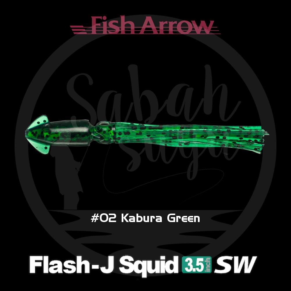Fish Arrow Flash J Squid 9cm SW #02 Kabura Green Silikon Kalamar (5 Adet)