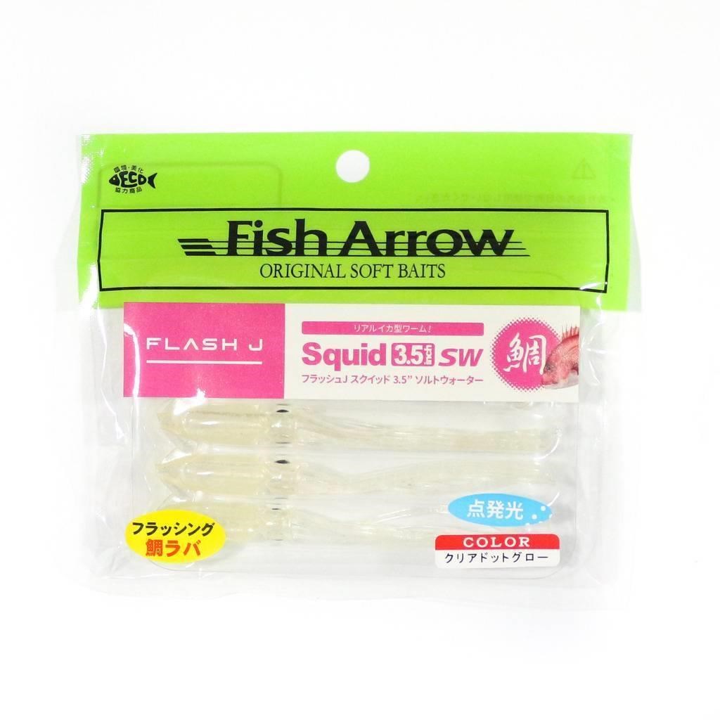 Fish Arrow Flash J Squid 9cm SW #06 Clear Dot Glow Silikon Kalamar (5 Adet)