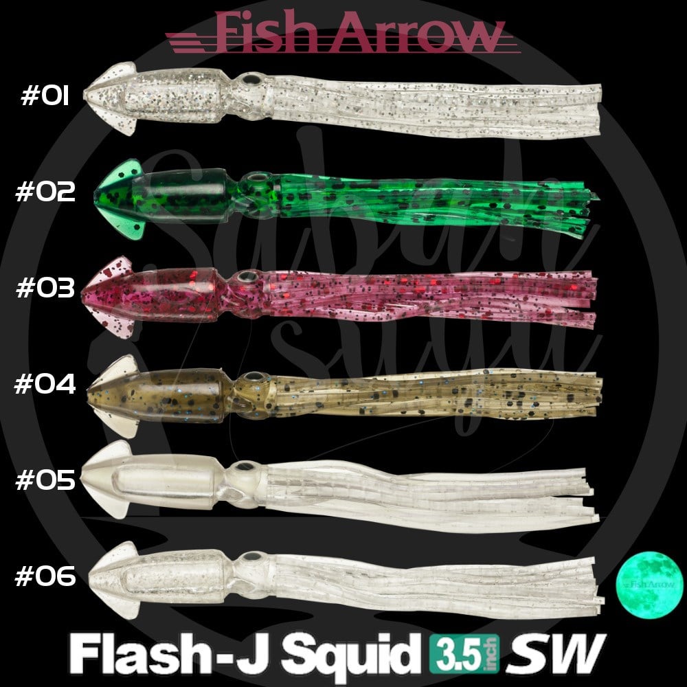 Fish Arrow Flash J Squid 9cm SW #07 Solid Black Silikon Kalamar (5 Adet)