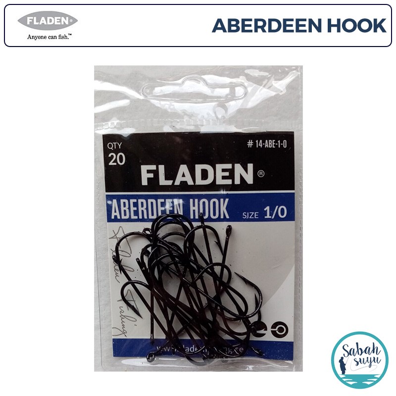 Fladen Aberdeen Palamut /  Lüfer İğnesi Siyah #1/0 (20 Adet)