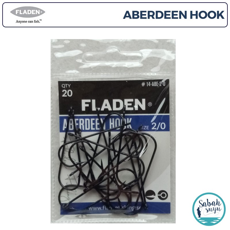 Fladen Aberdeen Palamut /  Lüfer İğnesi Siyah #2/0 (20 Adet)