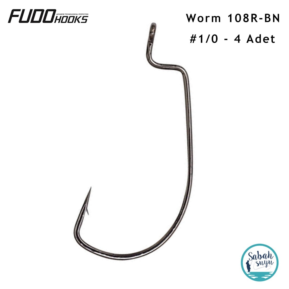 Fudo 4911 Worm 108R-BN Offset İğne Siyah #1/0 (4 Adet)