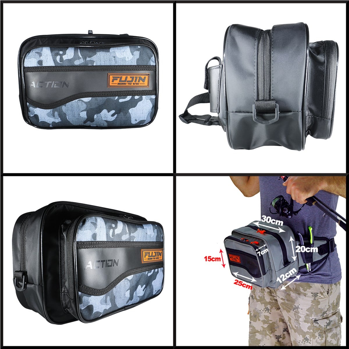Fujin Action Bag Black Camo Spin & LRF Çantası